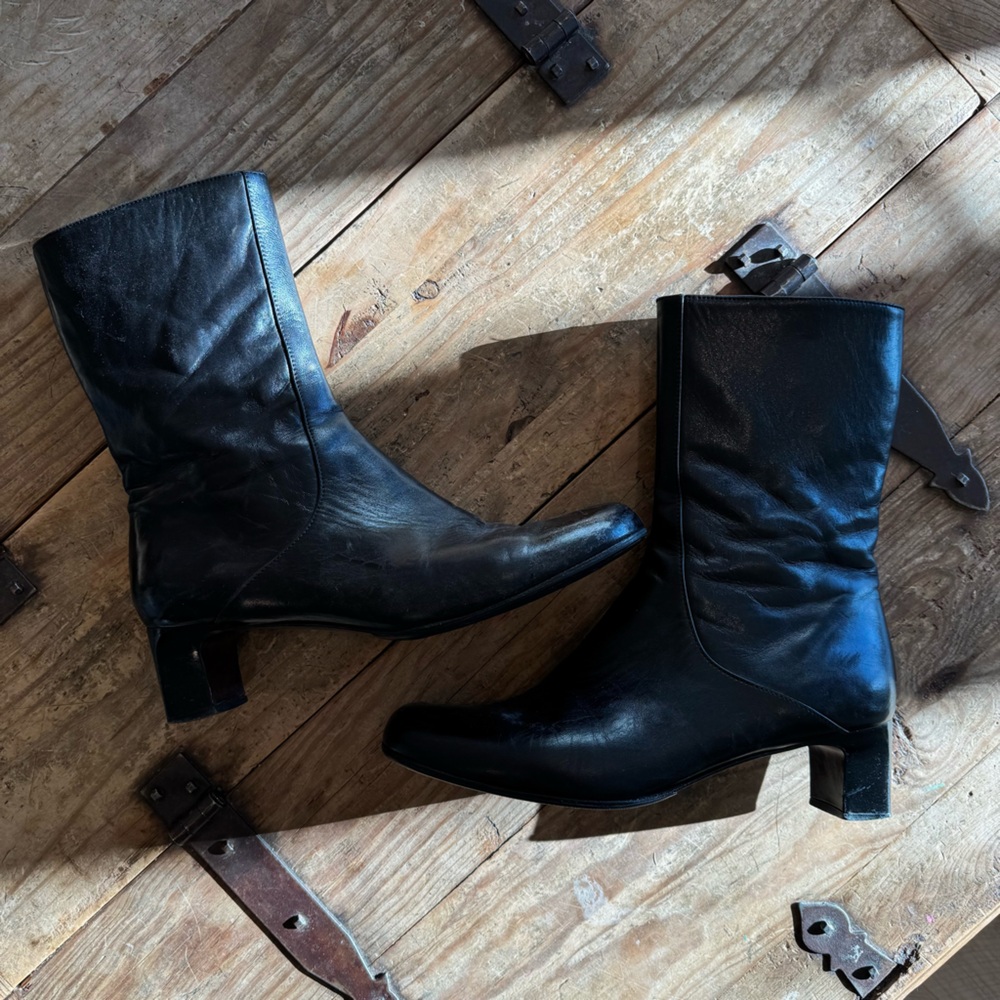 Cole Haan Black Heeled Boots - Picture 4 of 7